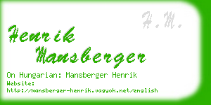 henrik mansberger business card